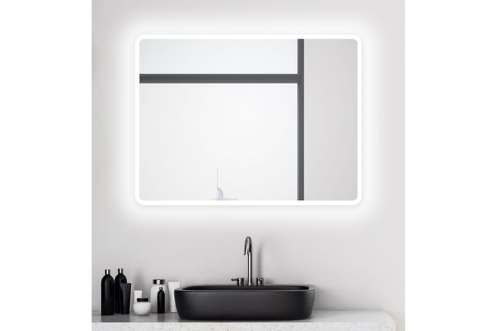 Spegel Häggen 80x60 cm - Silver - Belysning - Badrumslampa & badrumsbelysning - Badrumsspegel med belysning