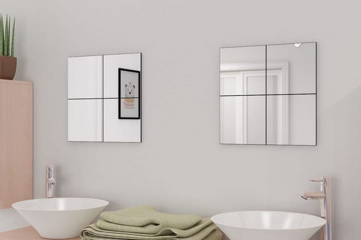 Spegelplattor utan ram glas 16 st 20,5 cm - Silver - Inredning - Badrumsinredning - Badrumsspegel