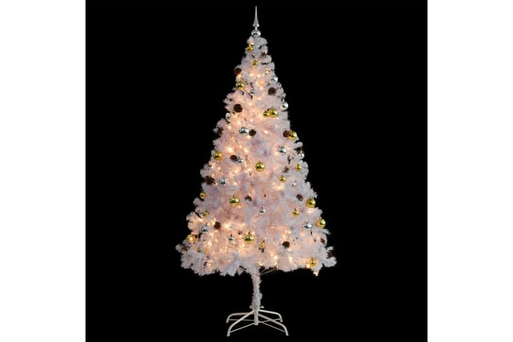 Plastgran med julkulor och LED vit 210 cm - Vit - Inredning - Dekoration & inredningsdetaljer - Julpynt & juldekoration - Plastgran