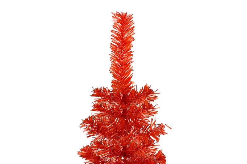 Plastgran smal med LED och julgranskulor röd 150 cm - Röd - Inredning - Dekoration & inredningsdetaljer - Julpynt & juldekoration - Plastgran