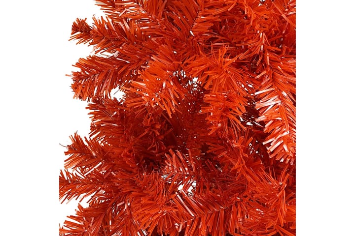 Plastgran smal med LED och julgranskulor röd 150 cm - Röd - Inredning - Dekoration & inredningsdetaljer - Julpynt & juldekoration - Plastgran