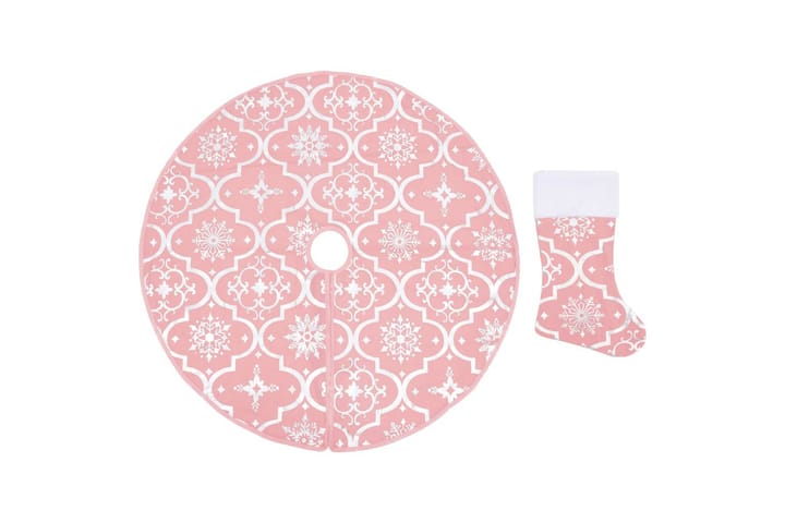 Julgranskrage lyxig med rosa strumpa 90 cm tyg - Rosa - Inredning - Dekoration & inredningsdetaljer - Julpynt & juldekoration