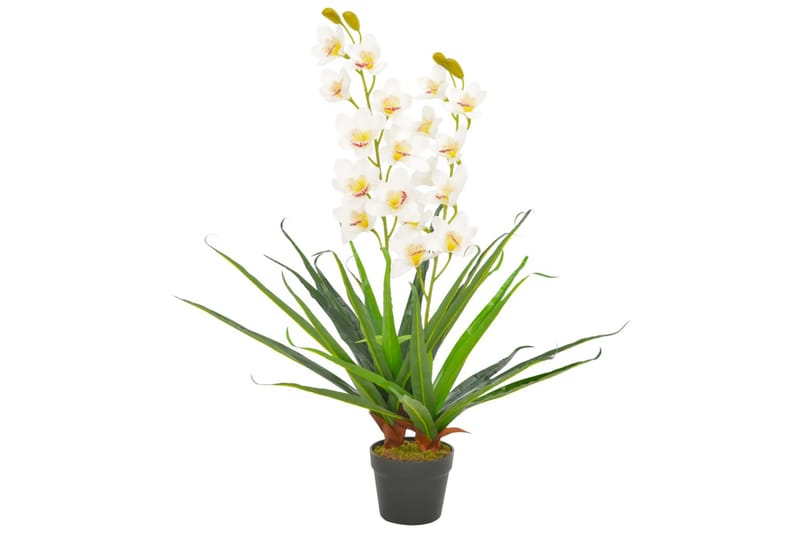 Konstväxt Orkidé med kruka 90 cm vit - Vit - Inredning - Dekoration & inredningsdetaljer - Konstväxt & plastblommor