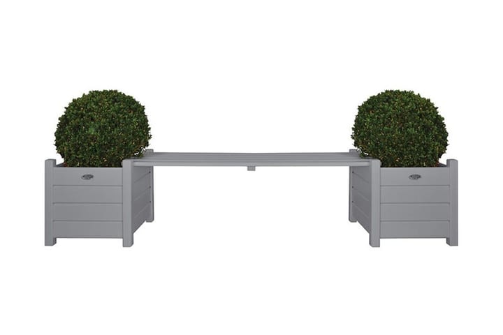 Esschert Design Blomlådor med bänk Grå CF33G - Grå - Utemöbler & utemiljö - Balkong & altan - Balkongodling - Blomlåda & balkonglåda
