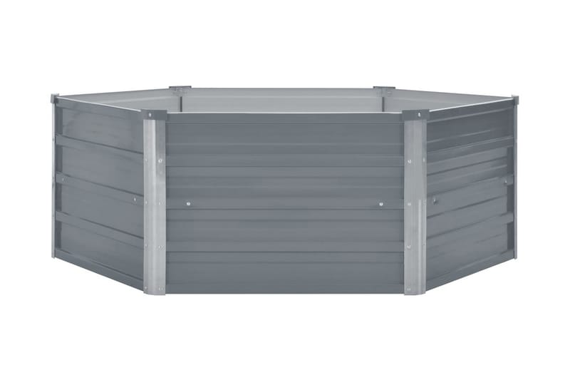 Odlingslåda 129x129x46 cm galvaniserat stål grå - Grå - Inredning - Dekoration & inredningsdetaljer - Krukor & ytterkrukor - Utomhuskruka