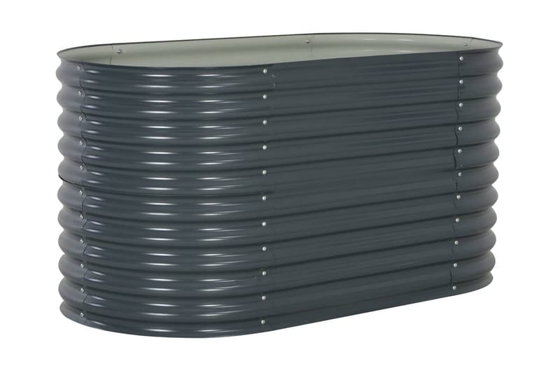Odlingslåda upphöjd galvaniserat stål 160x80x81 cm grå - Grå - Utemöbler & utemiljö - Balkong & altan - Balkongodling - Blomlåda & balkonglåda