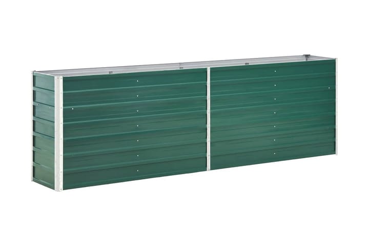 Odlingslåda upphöjd galvaniserat stål 240x40x77 cm grön - Grön - Utemöbler & utemiljö - Balkong & altan - Balkongodling - Blomlåda & balkonglåda