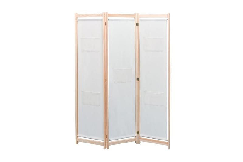 Rumsavdelare 3 paneler gräddvit 120x170x4 cm tyg - Vit - Inredning - Dekoration & inredningsdetaljer - Rumsavdelare