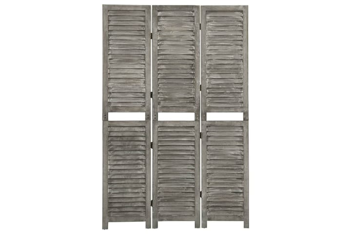 Rumsavdelare 3 paneler grå 106,5x166 cm massivt trä