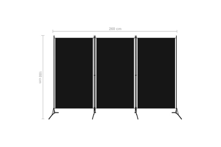 Rumsavdelare 3 paneler svart 260x180 cm - Svart - Inredning - Dekoration & inredningsdetaljer - Rumsavdelare