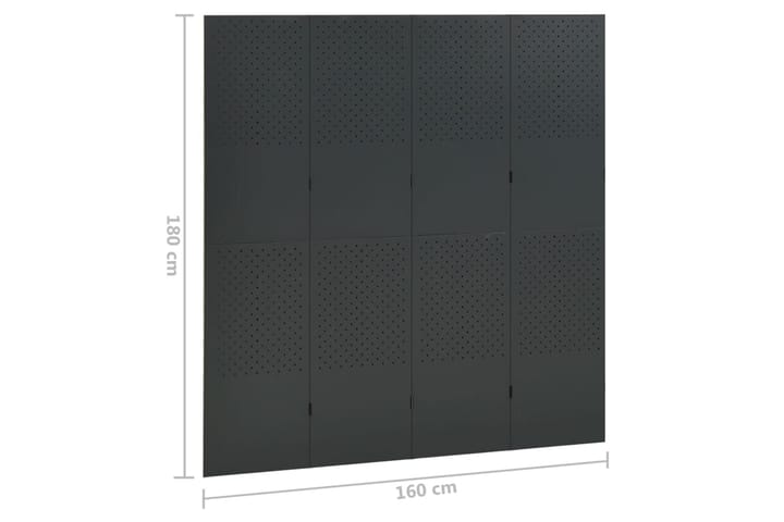 Rumsavdelare 4 paneler 2 st antracit 160x180 cm stål - Antracit - Inredning - Dekoration & inredningsdetaljer - Rumsavdelare