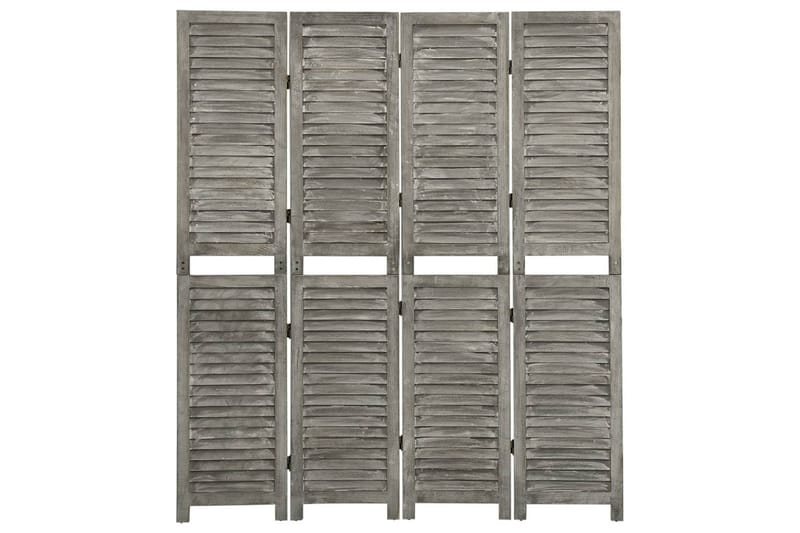 Rumsavdelare 4 paneler grå 143x166 cm massivt trä - Grå - Inredning - Dekoration & inredningsdetaljer - Rumsavdelare