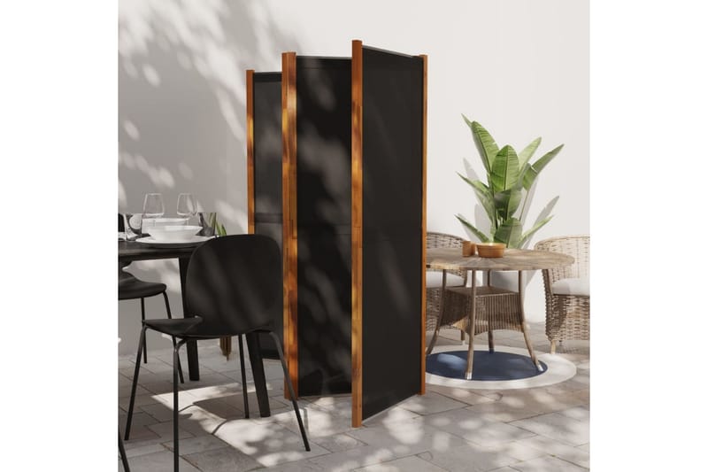 Rumsavdelare 4 paneler svart 280x180 cm - Svart - Inredning - Dekoration & inredningsdetaljer - Rumsavdelare