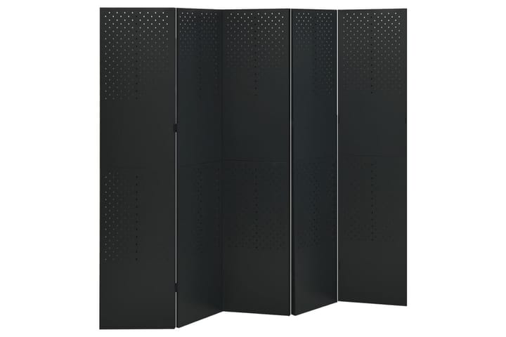 Rumsavdelare 5 paneler 2 st svart 200x180 cm stål - Svart - Inredning - Dekoration & inredningsdetaljer - Rumsavdelare - Vikskärm