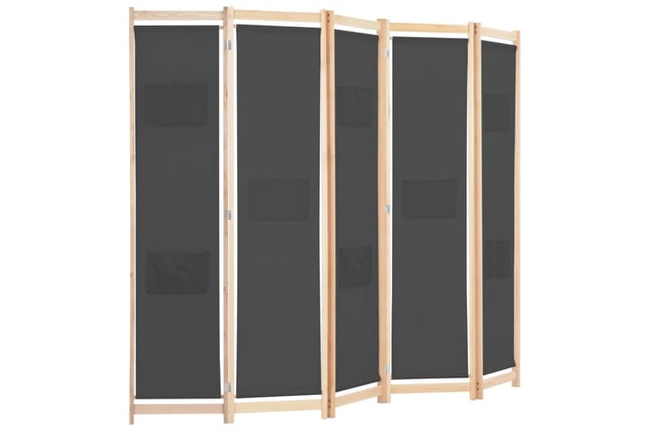 Rumsavdelare 5 paneler 200x170x4 cm grå tyg - Grå - Inredning - Dekoration & inredningsdetaljer - Rumsavdelare