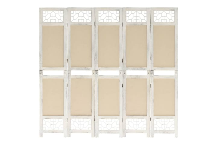 Rumsavdelare 5 paneler gräddvit 175x165 cm tyg - Kräm - Inredning - Dekoration & inredningsdetaljer - Rumsavdelare