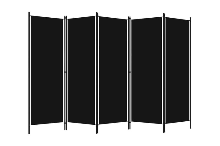 Rumsavdelare 5 paneler svart 250x180 cm - Svart - Förvaring - Hylla - Förvaringshylla - Vinställ & vinhylla