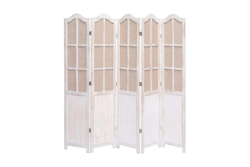 Rumsavdelare 5 paneler vit 175x165 cm tyg - Vit - Inredning - Dekoration & inredningsdetaljer - Rumsavdelare