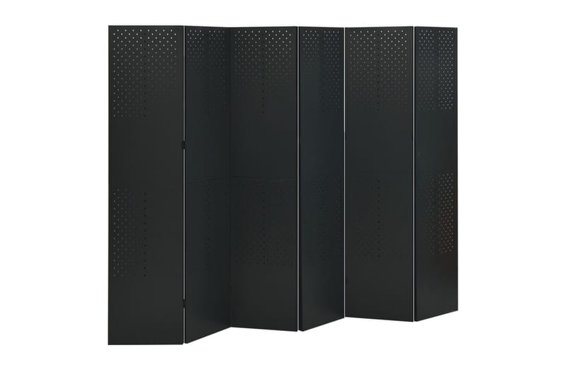 Rumsavdelare 6 paneler 2 st svart 240x180 cm stål - Svart - Inredning - Dekoration & inredningsdetaljer - Rumsavdelare - Vikskärm