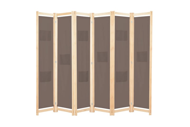 Rumsavdelare 6 paneler 240x170x4 cm brun tyg - Brun - Inredning - Dekoration & inredningsdetaljer - Rumsavdelare