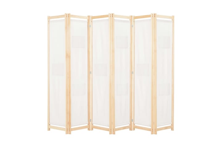 Rumsavdelare 6 paneler 240x170x4 cm gräddvit tyg - Vit - Inredning - Dekoration & inredningsdetaljer - Rumsavdelare