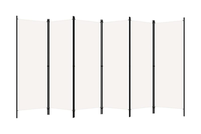 Rumsavdelare 6 paneler gräddvit 300x180 cm - Vit - Inredning - Dekoration & inredningsdetaljer