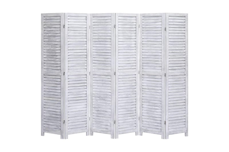 Rumsavdelare 6 paneler grå 210x165 cm trä - Grå - Inredning - Dekoration & inredningsdetaljer - Rumsavdelare