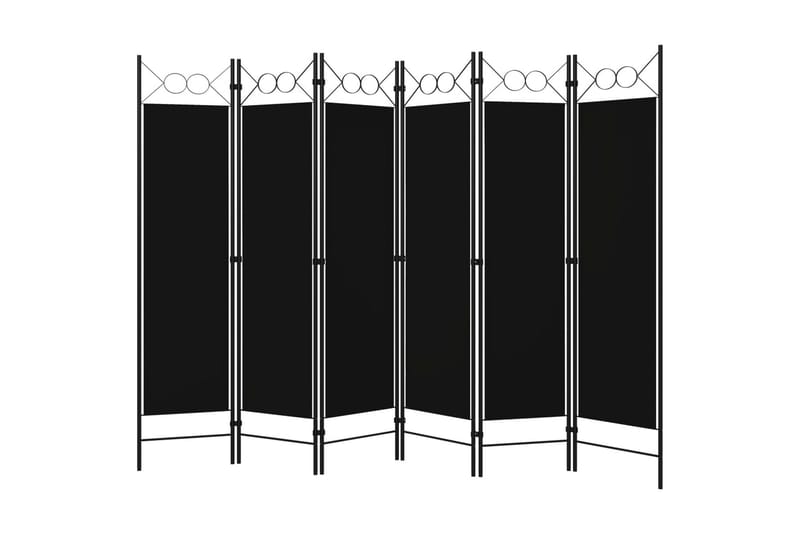 Rumsavdelare 6 paneler svart 240x180 cm - Svart - Inredning - Dekoration & inredningsdetaljer