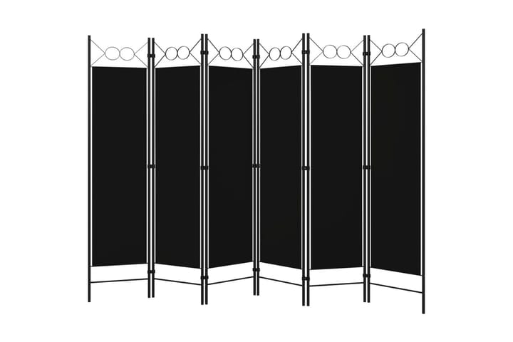 Rumsavdelare 6 paneler svart 240x180 cm