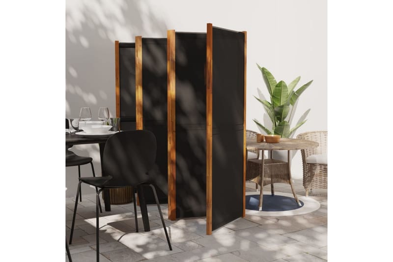 Rumsavdelare 6 paneler svart 420x180 cm - Svart - Inredning - Dekoration & inredningsdetaljer - Rumsavdelare - Skärmvägg