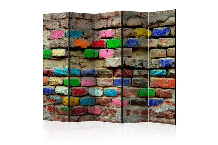 Rumsavdelare - Colourful Bricks II 225x172 - Artgeist sp. z o. o. - Inredning - Dekoration & inredningsdetaljer - Rumsavdelare