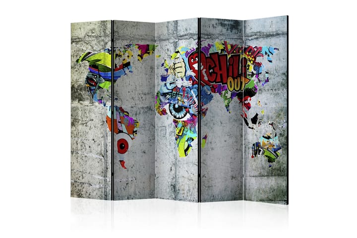Rumsavdelare Graffiti World 225x172 - Artgeist sp. z o. o. - Inredning - Dekoration & inredningsdetaljer - Rumsavdelare