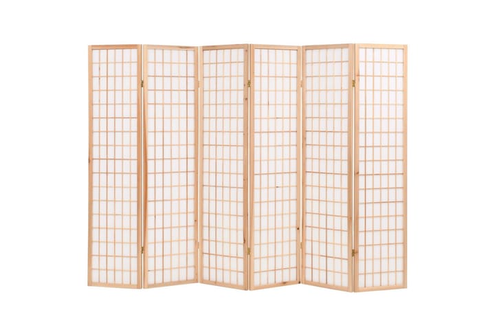 Rumsavdelare med 6 paneler japansk stil 240x170 cm naturlig - Brun - Inredning - Dekoration & inredningsdetaljer - Rumsavdelare - Skärmvägg