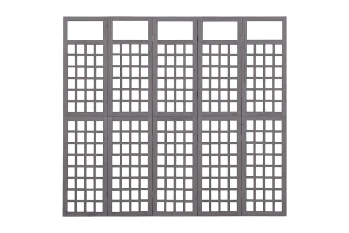 Rumsavdelare/Spaljé 5 paneler massiv furu grå 201,5x180 cm - Grå - Inredning - Dekoration & inredningsdetaljer - Rumsavdelare