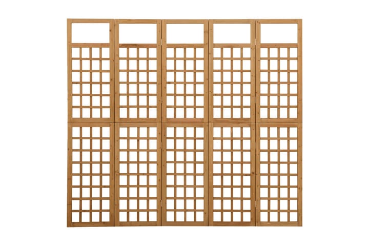 Rumsavdelare/Spaljé 5 paneler massiv gran 201,5x180 cm