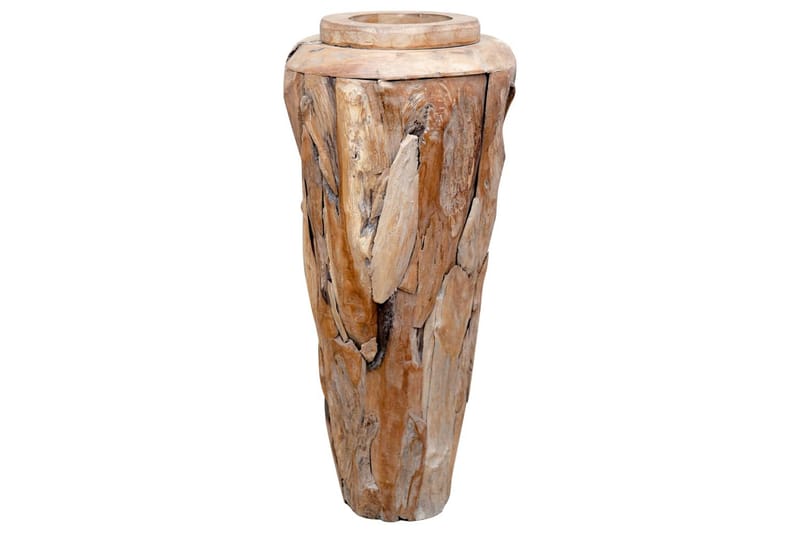Dekorativ vas 40x80 cm massiv teak - Brun - Inredning - Dekoration & inredningsdetaljer - Vas