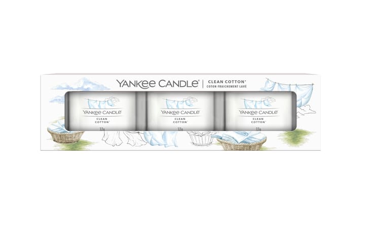Doftljus Filled Votive Clean Cotton 3-pack - Yankee Candle - Inredning - Ljus & dofter - Rumsdoft & luftfräschare - Doftljus