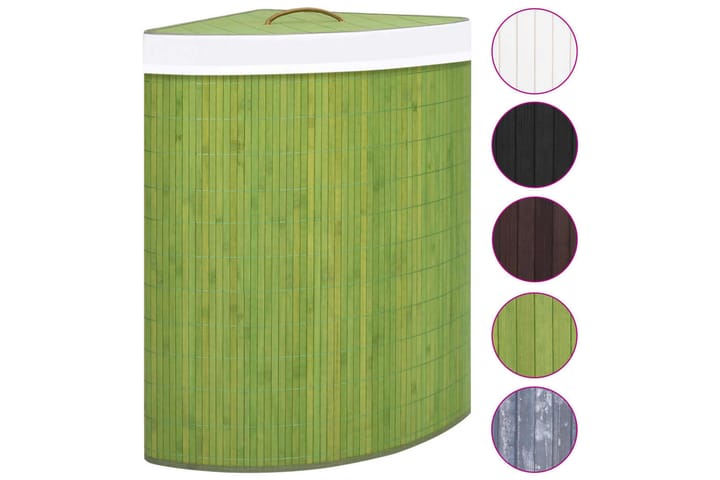 Tvättkorg för hörn bambu grön 60 L - Grön - Inredning - Förvaringslådor & korgar - Tvättkorg
