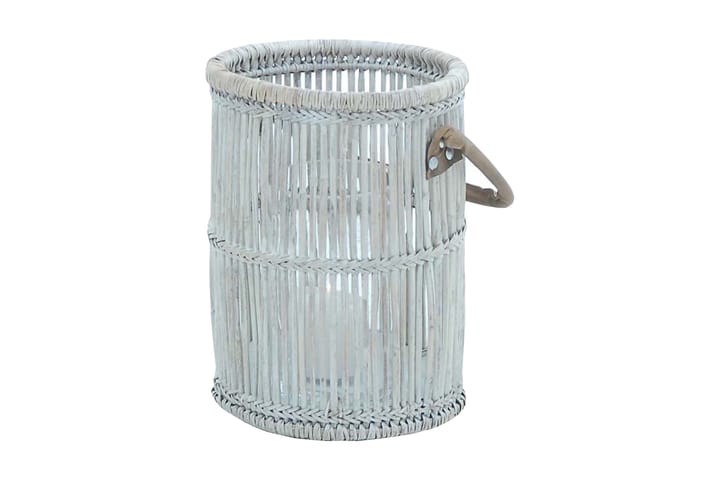 Lanterna Lorna med Läderhandtag - Vitkalkad|Glas - Utemöbler & utemiljö - Trädgårdsdekoration & utemiljö - Trädgårdsfigurer & trädgårdsprydnad - Utelykta