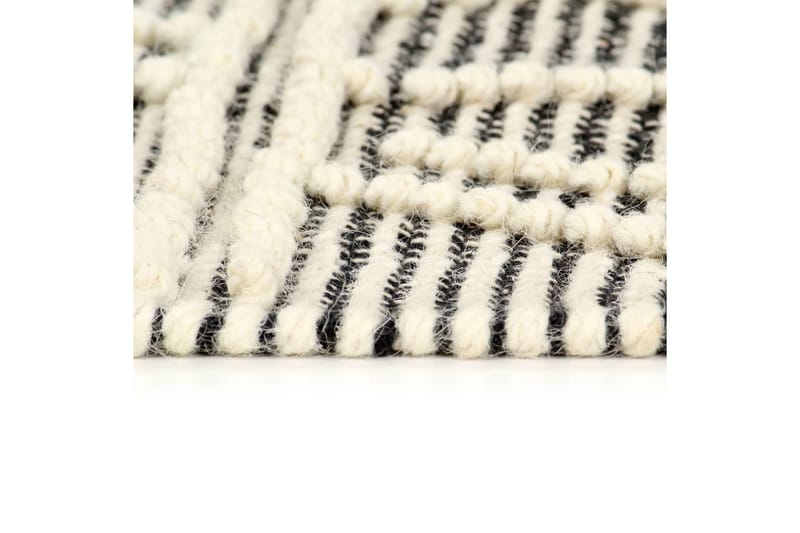 Matta handvävd ull 160x230 cm svart/vit - Svart - Inredning - Mattor - Ullmatta