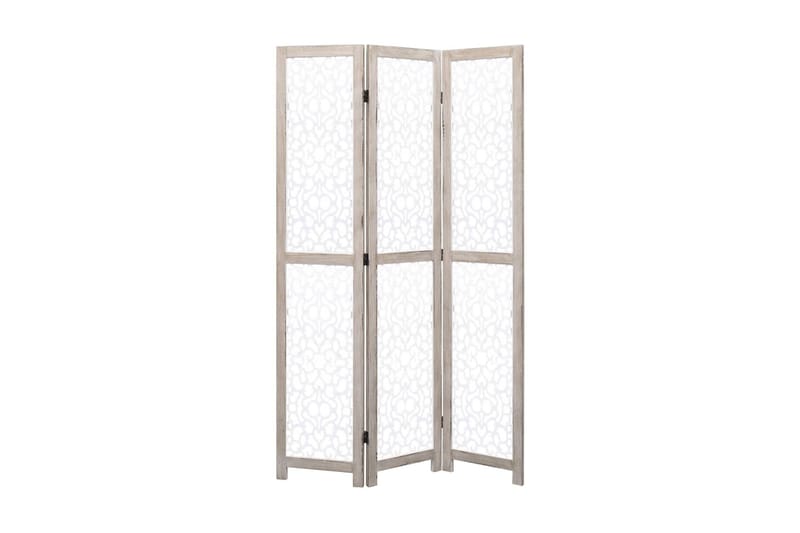 Rumsavdelare 3 paneler vit 105x165 cm massivt trä - Vit - Inredning - Småmöbler - Rumsavdelare