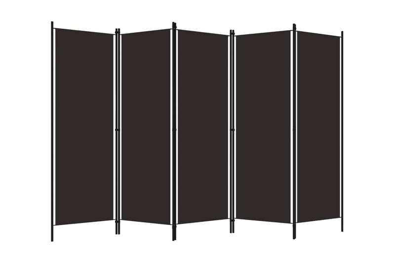 Rumsavdelare 5 paneler brun 250x180 cm - Brun - Inredning - Småmöbler - Rumsavdelare