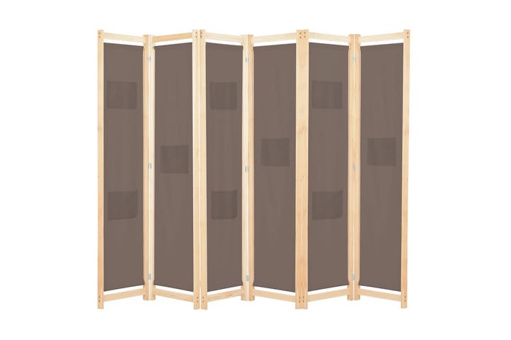 Rumsavdelare 6 paneler 240x170x4 cm brun tyg - Brun - Inredning - Småmöbler - Rumsavdelare