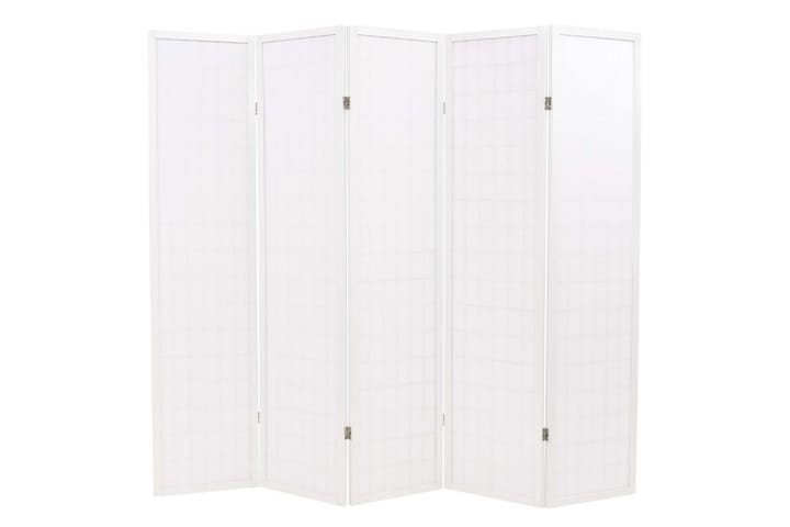 Rumsavdelare med 5 paneler japansk stil 200x170 cm vit - Vit - Inredning - Småmöbler - Rumsavdelare