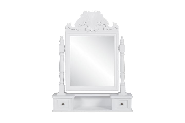 Bordsspegel med justerbar rektangulär spegel MDF - Vit - Inredning - Spegel - Bordsspegel