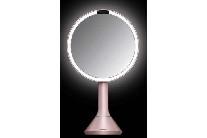 LED-spegel med justerbar ljusstyrka, rosa, stål - Rosa - Inredning - Spegel - Sminkspegel
