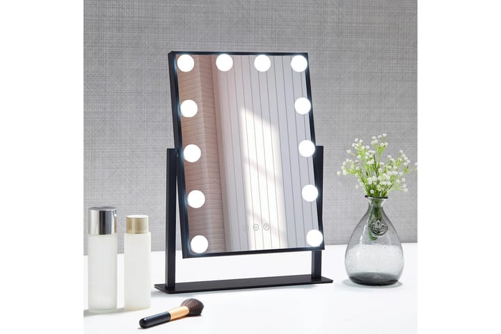 Pamela Sminkspegel på fot med LED-belysning 8,5x47,4 cm Svar - Lyfco - Möbler - Säng - Madrass - Bäddmadrass
