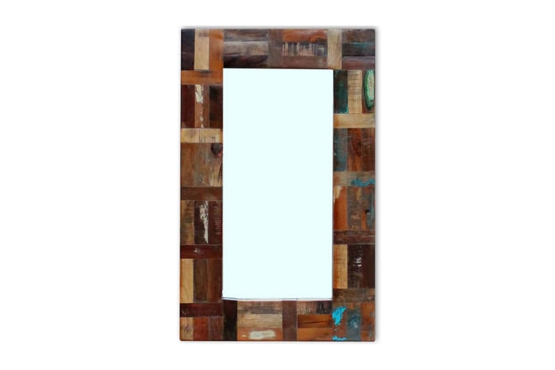 Spegel massivt återvunnet trä 80x50 cm - Flerfärgad - Inredning - Spegel - Sminkspegel
