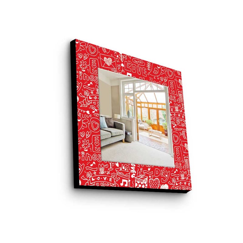 Dekorspegel Kytlym 50x50 cm Christmas - Spegelglas/Tyg/Flerfärgad - Inredning - Spegel - Väggspegel