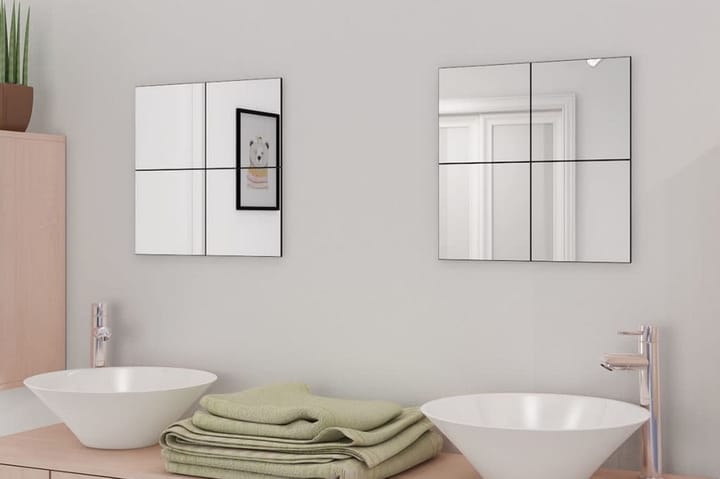 Ramlösa spegelplattor glas 8 st 20,5 cm - Silver - Inredning - Spegel - Väggspegel